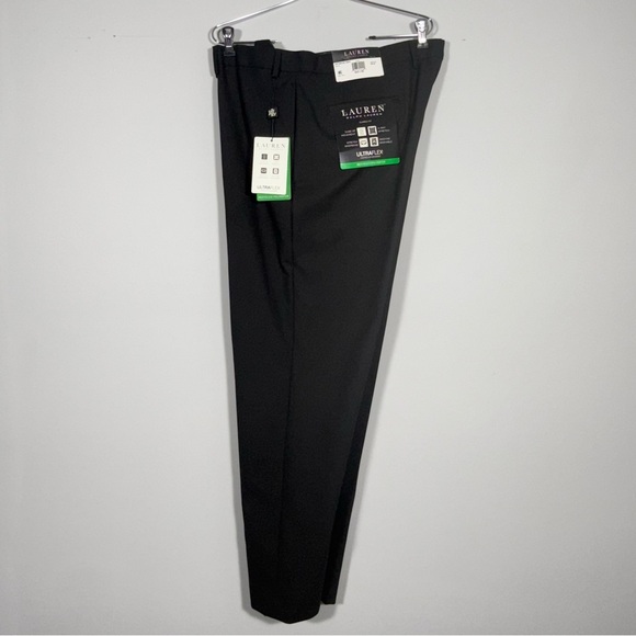 NWT Lauren Ralph Lauren Norton Ultraflex Flat Front Dress Pant Black 40 x 30 - Picture 3 of 14